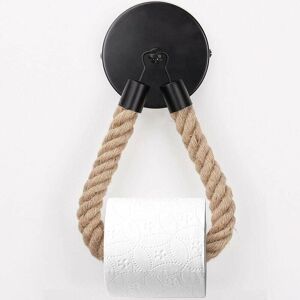 DEWDAT Toilet Paper Holder, Hemp Rope Towel Holder for Bathroom and Kitchen Bathroom Paper Holder Toilet Roll Holder (Black) DEWDAT Toilet Paper Holder, Hemp Rope Towel Holder for Bathroom and Kitchen Bathroom Paper Holder Toilet Roll Holder (Black)