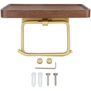 GROOFOO Toilet Paper Holder with Shelf Aluminum Alloy Walnut Paper Holder Easy Installation Space Saving Tissue Roll Holder for Bathroom Kitchen Type 1 GROOFOO Toilet Paper Holder with Shelf Aluminum Alloy Walnut Paper Holder Easy Installation Space Saving Tissue Roll Holder for Bathroom Kitchen Type 1