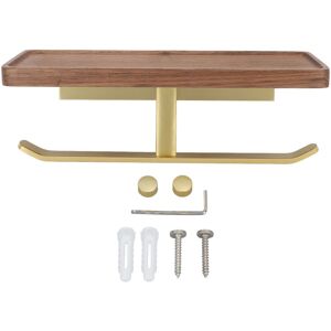 GROOFOO Toilet Paper Holder with Shelf Aluminum Alloy Walnut Paper Holder Easy Installation Space Saving Tissue Roll Holder for Bathroom Kitchen Type 2 GROOFOO Toilet Paper Holder with Shelf Aluminum Alloy Walnut Paper Holder Easy Installation Space Saving Tissue Roll Holder for Bathroom Kitchen Type 2