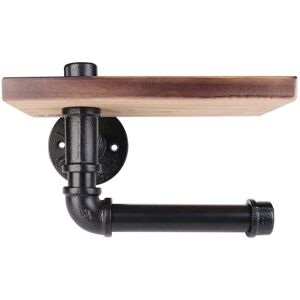 TLILY Toilet Paper Roll Holder With Phone Wall Mounted Shelf Rustic Industrial Floating Water Pipe Rack TLILY Toilet Paper Roll Holder With Phone Wall Mounted Shelf Rustic Industrial Floating Water Pipe Rack