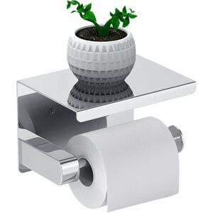 DEWDAT Toilet Roll Holder, No Drilling, Toilet Roll Holder, Paper Dispenser with Shelf, sus 304 Stainless Steel, Self Adhesive Glue and Bathroom Wall DEWDAT Toilet Roll Holder, No Drilling, Toilet Roll Holder, Paper Dispenser with Shelf, sus 304 Stainless Steel, Self Adhesive Glue and Bathroom Wall