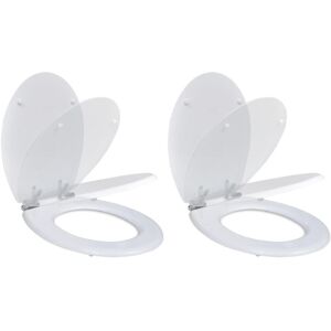 vidaXL Toilet Seat Set - Soft Close MDF White - Toilet Seat vidaXL Toilet Seat Set - Soft Close MDF White - Toilet Seat