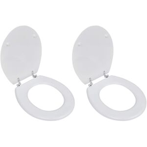 vidaXL 2x Toilet Seats White Bathroom WC Accessory vidaXL 2x Toilet Seats White Bathroom WC Accessory