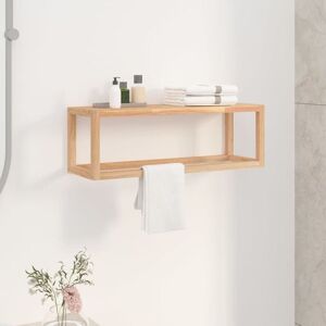 vidaXL Walnut Towel Rack - Bathroom Wall Storage 60x20x20 cm vidaXL Walnut Towel Rack - Bathroom Wall Storage 60x20x20 cm