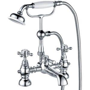 Balterley - Traditional Bathroom Bath Shower Mixer Tap and Kit - Crosshead Handles - Chrome Balterley - Traditional Bathroom Bath Shower Mixer Tap and Kit - Crosshead Handles - Chrome
