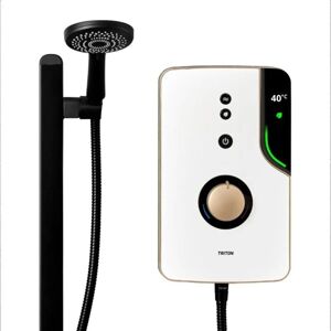 Triton - ENlight 9.5kw Thermostatic Electric Shower Back To Wall Kit Taupe & Black Triton - ENlight 9.5kw Thermostatic Electric Shower Back To Wall Kit Taupe & Black