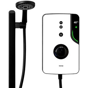 Triton - ENlight 9.5kw Thermostatic Electric Shower Back To Wall Kit White & Black Triton - ENlight 9.5kw Thermostatic Electric Shower Back To Wall Kit White & Black