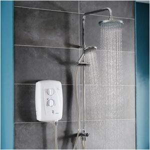 Triton - T80Z Fast Fit DuElec White 10.5kW Electric Shower + Dual Rainshower Head Triton - T80Z Fast Fit DuElec White 10.5kW Electric Shower + Dual Rainshower Head