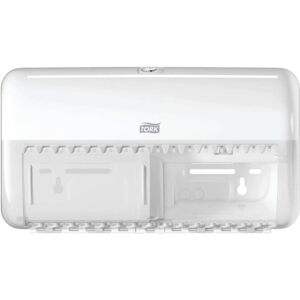 557000 White Twin Toilet Roll Dispenser - Tork 557000 White Twin Toilet Roll Dispenser - Tork