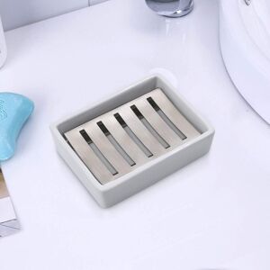 Héloise - Ulable SUS304 Stainless Steel Ceramic Soap Dish for Bathroom, Double Layer, Self-Draining Soap Dish, Say No to Fluffy Soap, Easy Cleaning Héloise - Ulable SUS304 Stainless Steel Ceramic Soap Dish for Bathroom, Double Layer, Self-Draining Soap Dish, Say No to Fluffy Soap, Easy Cleaning