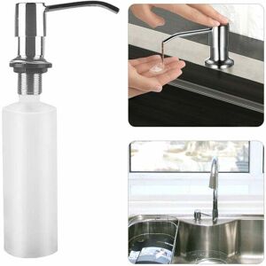 Linghhang - Under Kitchen Sink Silver Soap Dispenser 300ml Soap Dispenser Portable Liquid Pump Easy Installation for Bathroom Sink Linghhang - Under Kitchen Sink Silver Soap Dispenser 300ml Soap Dispenser Portable Liquid Pump Easy Installation for Bathroom Sink