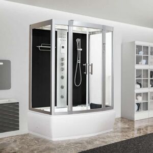 Aegean 1500 Steam Shower Whirlpool & AirSpa Bath 1500 x 900 Black Glass - Vidalux Aegean 1500 Steam Shower Whirlpool & AirSpa Bath 1500 x 900 Black Glass - Vidalux