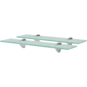 Floating Shelves 2 pcs Glass 50x20 cm 8 mm vidaXL Floating Shelves 2 pcs Glass 50x20 cm 8 mm vidaXL