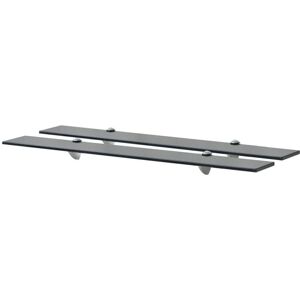 vidaXL Floating Shelves Set 2 Glass 80x20 cm - Wall Shelf vidaXL Floating Shelves Set 2 Glass 80x20 cm - Wall Shelf