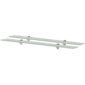 vidaXL Floating Shelves 2 pcs Glass 90x20 cm 8 mm - Floating Shelves vidaXL Floating Shelves 2 pcs Glass 90x20 cm 8 mm - Floating Shelves