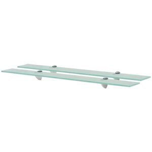 Floating Shelves 2 pcs Glass 80x10 cm 8 mm vidaXL Floating Shelves 2 pcs Glass 80x10 cm 8 mm vidaXL