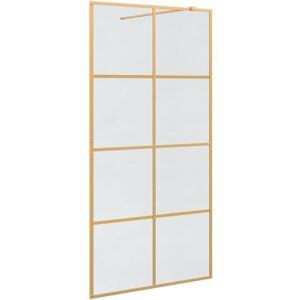 Walk-in Shower Wall Gold 100 x 195 cm Tempered Glass vidaXL Walk-in Shower Wall Gold 100 x 195 cm Tempered Glass vidaXL