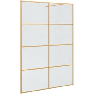 Walk-in Shower Wall Gold 140 x 195 cm Tempered Glass vidaXL Walk-in Shower Wall Gold 140 x 195 cm Tempered Glass vidaXL