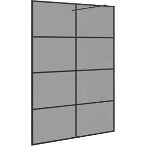 Walk-in Shower Wall Black 140 x 195 cm Tempered Glass vidaXL Walk-in Shower Wall Black 140 x 195 cm Tempered Glass vidaXL