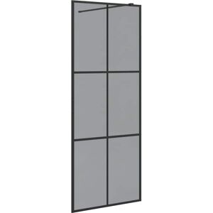Walk-in Shower Wall Black 80 x 195 cm Tempered Glass vidaXL Walk-in Shower Wall Black 80 x 195 cm Tempered Glass vidaXL