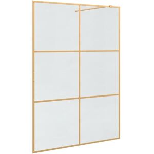 Walk-in Shower Wall Gold 140 x 195 cm Tempered Glass vidaXL Walk-in Shower Wall Gold 140 x 195 cm Tempered Glass vidaXL