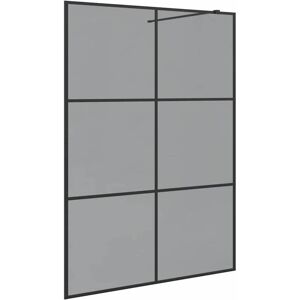 Walk-in Shower Wall Black 140 x 195 cm Tempered Glass vidaXL Walk-in Shower Wall Black 140 x 195 cm Tempered Glass vidaXL