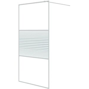 vidaXL White Walk-in Shower Wall 100x195 cm ESG Glass - Shower Wall vidaXL White Walk-in Shower Wall 100x195 cm ESG Glass - Shower Wall
