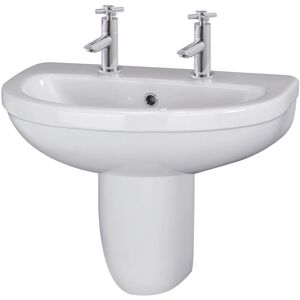 Balterley - Round 2 Tap Hole Basin & Semi Pedestal - 550mm Balterley - Round 2 Tap Hole Basin & Semi Pedestal - 550mm