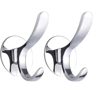 WOIYIC Wall-Mounted Coat Hook, Towel Hook, Polished Stainless Steel, Coat, Bathrobe, Kitchen Towel Hook, Wall-Safe Installation, Silver, Pack of 2 WOIYIC Wall-Mounted Coat Hook, Towel Hook, Polished Stainless Steel, Coat, Bathrobe, Kitchen Towel Hook, Wall-Safe Installation, Silver, Pack of 2