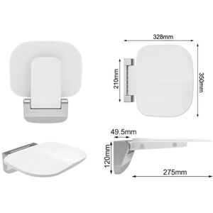 TEHTUY Wall-Mounted Folding Shower Seat, Wall-Mounted Folding Shower Stool, Non-Slip Shower Chair for Disabled and Elderly People - White TEHTUY Wall-Mounted Folding Shower Seat, Wall-Mounted Folding Shower Stool, Non-Slip Shower Chair for Disabled and Elderly People - White