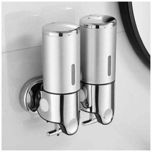 Wall-mounted soap dispenser, 500 ml, double-headed hand sanitizer dispenser, liquid dispenser, shower gel, shampoo for kitchen, bathroom, hotel MUMU Wall-mounted soap dispenser, 500 ml, double-headed hand sanitizer dispenser, liquid dispenser, shower gel, shampoo for kitchen, bathroom, hotel MUMU