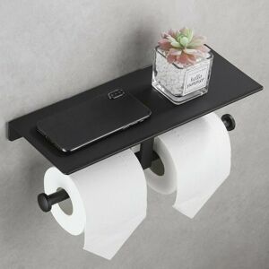 HOOPZI Wall Mounted Toilet Paper Holder with Shelf Toilet Roll Holder Double Toilet Roll Holder Toilet Paper Holder Toilet Paper Holder without Drilling or HOOPZI Wall Mounted Toilet Paper Holder with Shelf Toilet Roll Holder Double Toilet Roll Holder Toilet Paper Holder Toilet Paper Holder without Drilling or