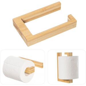 WOIYIC Wall-mounted toilet paper holder without drilling, toilet paper roll holder, bamboo wood toilet paper holder, eco-friendly toilet paper dispenser WOIYIC Wall-mounted toilet paper holder without drilling, toilet paper roll holder, bamboo wood toilet paper holder, eco-friendly toilet paper dispenser