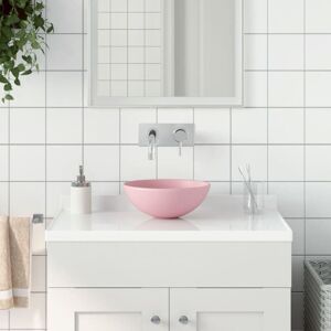 vidaXL Bathroom Sink Ceramic Pink Round - Bathroom Sink vidaXL Bathroom Sink Ceramic Pink Round - Bathroom Sink