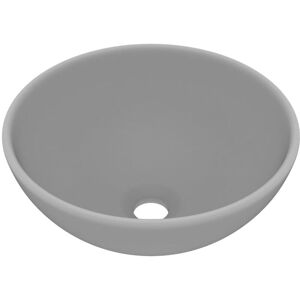 vidaXL Luxury Round Light Grey Ceramic Washbasin - Washbasin vidaXL Luxury Round Light Grey Ceramic Washbasin - Washbasin