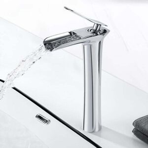 YMYNY Waterfall Bathroom Faucet, 235mm High Spout Basin Tap, Brass Bathroom Mixer Tap, g 3/8 mumu YMYNY Waterfall Bathroom Faucet, 235mm High Spout Basin Tap, Brass Bathroom Mixer Tap, g 3/8 mumu