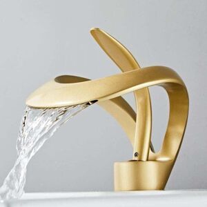 Ymyny - Waterfall Bathroom Faucet for Bathroom Sink, Single Handle Single Hole Basin Mixer Tap for Hot and Cold Water mumu Ymyny - Waterfall Bathroom Faucet for Bathroom Sink, Single Handle Single Hole Basin Mixer Tap for Hot and Cold Water mumu