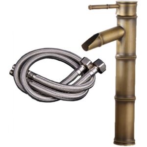 LINGHHANG High Bamboo Faucet, Waterfall Basin Mixer Tap, Single Hole Hot and Cold Water Faucet Available, Bronze Bathroom Faucet, 3 Joints Break Mouth LINGHHANG High Bamboo Faucet, Waterfall Basin Mixer Tap, Single Hole Hot and Cold Water Faucet Available, Bronze Bathroom Faucet, 3 Joints Break Mouth