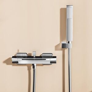IKODM Waterfall Bathtub Faucet with Hand Shower, Hot and Cold Water Tap, Bathroom Bathtub Faucet, Chrome IKODM Waterfall Bathtub Faucet with Hand Shower, Hot and Cold Water Tap, Bathroom Bathtub Faucet, Chrome