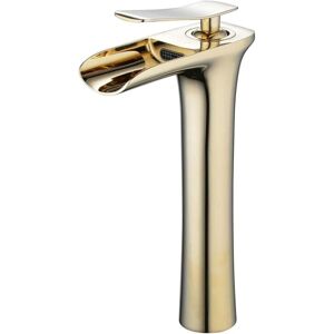 IKODM Waterfall Mixer Tap Tall Body 1 Hole Deck Mounted Basin Bathroom Sink Faucets Gold Chrome Hot and Cold Basin Mixer Tap Bronze IKODM Waterfall Mixer Tap Tall Body 1 Hole Deck Mounted Basin Bathroom Sink Faucets Gold Chrome Hot and Cold Basin Mixer Tap Bronze