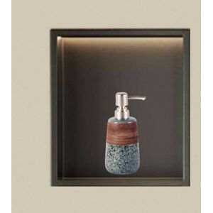 SJQKA Waterproof shower niche with light and 420 ml shower gel dispenser, stainless steel wall-mounted shower niche, single-level shower niche, recessed SJQKA Waterproof shower niche with light and 420 ml shower gel dispenser, stainless steel wall-mounted shower niche, single-level shower niche, recessed