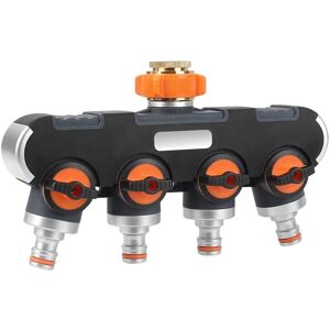 Linghhang - 4-Way Watering Distributor - 3/4' and 1/2' Water Distributor with Tap Valve to Connect Two Devices Simultaneously, Adjustable Water Flow, Linghhang - 4-Way Watering Distributor - 3/4' and 1/2' Water Distributor with Tap Valve to Connect Two Devices Simultaneously, Adjustable Water Flow,