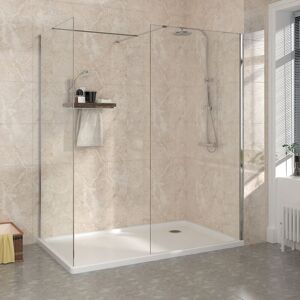 NRG - Wet Room Walk In Shower Enclosure Chrome Easy Clean Glass Panels 700mm & 1400mm NRG - Wet Room Walk In Shower Enclosure Chrome Easy Clean Glass Panels 700mm & 1400mm