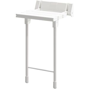 Wholesale Domestic - White Resin Wall Mounted Folding Shower Seat with Legs Wholesale Domestic - White Resin Wall Mounted Folding Shower Seat with Legs