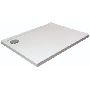White Rectangular Stone Anti-Slip Shower Tray with Corner Waste Position - 1100 x 900mm - Balterley White Rectangular Stone Anti-Slip Shower Tray with Corner Waste Position - 1100 x 900mm - Balterley