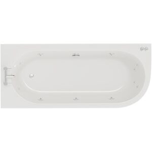 Wholesale Domestic Arc 1700mm x 750mm 12 Jet Chrome V-Tec Left Hand Curved Whirlpool Shower Bath with White Acrylic Front Bath Panel Wholesale Domestic Arc 1700mm x 750mm 12 Jet Chrome V-Tec Left Hand Curved Whirlpool Shower Bath with White Acrylic Front Bath Panel
