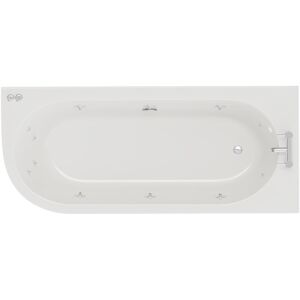 Wholesale Domestic Arc 1700mm x 750mm 12 Jet Chrome V-Tec Right Hand Curved Whirlpool Shower Bath with White Acrylic Front Bath Panel Wholesale Domestic Arc 1700mm x 750mm 12 Jet Chrome V-Tec Right Hand Curved Whirlpool Shower Bath with White Acrylic Front Bath Panel