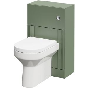 Avant Satin Green 500mm Toilet Unit and Newburn Comfort Height Back to Wall Toilet Pan with Soft Close Toilet Seat - Wholesale Domestic Avant Satin Green 500mm Toilet Unit and Newburn Comfort Height Back to Wall Toilet Pan with Soft Close Toilet Seat - Wholesale Domestic