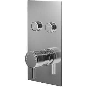 Wholesale Domestic - Circo Polished Chrome Concealed Push Button Twin Shower Valve with Half Knurled Control Handle - 2 Outlet Wholesale Domestic - Circo Polished Chrome Concealed Push Button Twin Shower Valve with Half Knurled Control Handle - 2 Outlet
