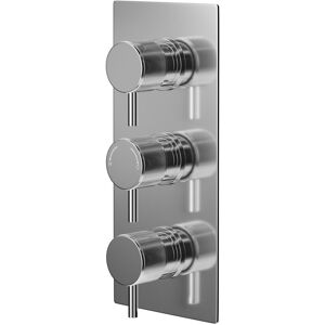 Wholesale Domestic - Circo Polished Chrome Concealed Triple Thermostatic Shower Valve with Diverter and Fully Knurled Control Handles - 3 Outlet Wholesale Domestic - Circo Polished Chrome Concealed Triple Thermostatic Shower Valve with Diverter and Fully Knurled Control Handles - 3 Outlet